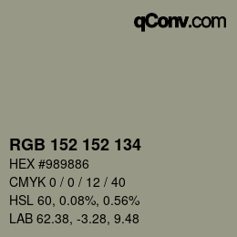 Color code: RGB 152 152 134 | qconv.com