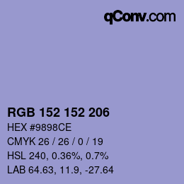 Color code: RGB 152 152 206 | qconv.com