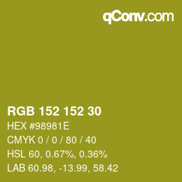 Color code: RGB 152 152 30 | qconv.com