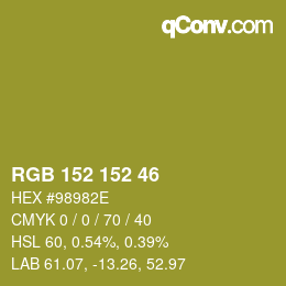 Color code: RGB 152 152 46 | qconv.com