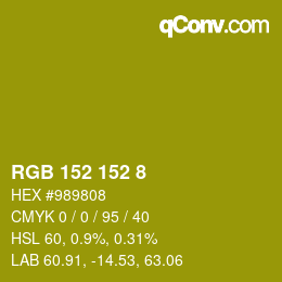 Color code: RGB 152 152 8 | qconv.com