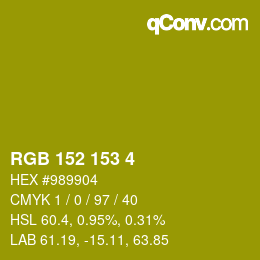 Color code: RGB 152 153 4 | qconv.com
