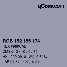 Color code: RGB 152 156 174 | qconv.com