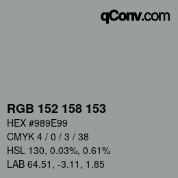 Color code: RGB 152 158 153 | qconv.com