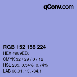 Color code: RGB 152 158 224 | qconv.com