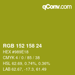 Color code: RGB 152 158 24 | qconv.com