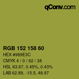 カラーコード: RGB 152 158 60 | qconv.com
