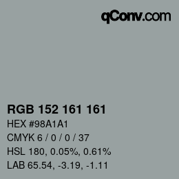 Color code: RGB 152 161 161 | qconv.com