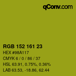 Color code: RGB 152 161 23 | qconv.com