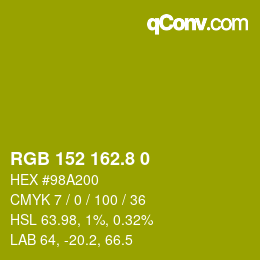 カラーコード: RGB 152 162.8 0 | qconv.com