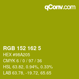 Farbcode: RGB 152 162 5 | qconv.com