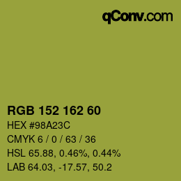カラーコード: RGB 152 162 60 | qconv.com