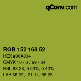 Farbcode: RGB 152 168 52 | qconv.com