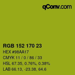 Color code: RGB 152 170 23 | qconv.com