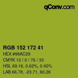 カラーコード: RGB 152 172 41 | qconv.com