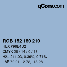 Farbcode: RGB 152 180 210 | qconv.com