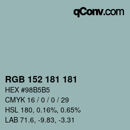 Color code: RGB 152 181 181 | qconv.com