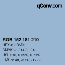 Farbcode: RGB 152 181 210 | qconv.com