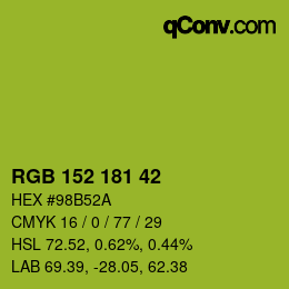 Color code: RGB 152 181 42 | qconv.com