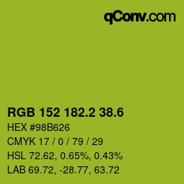 カラーコード: RGB 152 182.2 38.6 | qconv.com