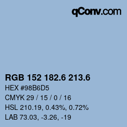 カラーコード: RGB 152 182.6 213.6 | qconv.com