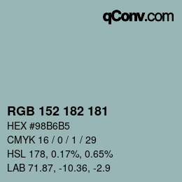 Color code: RGB 152 182 181 | qconv.com