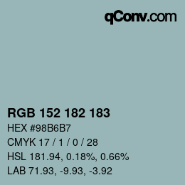 Color code: RGB 152 182 183 | qconv.com