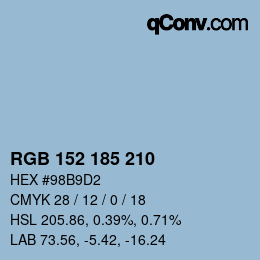 カラーコード: RGB 152 185 210 | qconv.com
