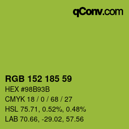 カラーコード: RGB 152 185 59 | qconv.com