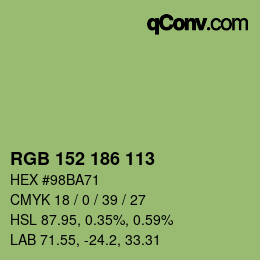 Farbcode: RGB 152 186 113 | qconv.com