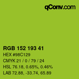 Color code: RGB 152 193 41 | qconv.com