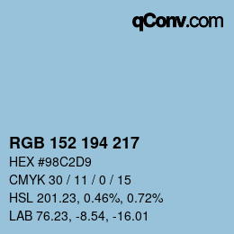 Farbcode: RGB 152 194 217 | qconv.com