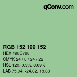Color code: RGB 152 199 152 | qconv.com