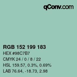 Color code: RGB 152 199 183 | qconv.com