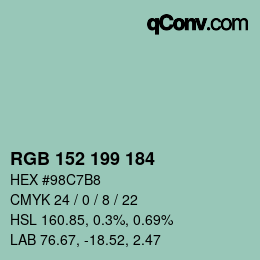 Color code: RGB 152 199 184 | qconv.com