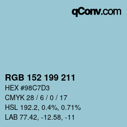 Color code: RGB 152 199 211 | qconv.com