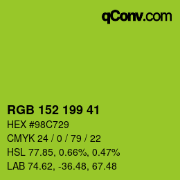 Color code: RGB 152 199 41 | qconv.com
