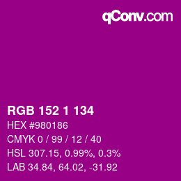颜色代码: RGB 152 1 134 | qconv.com