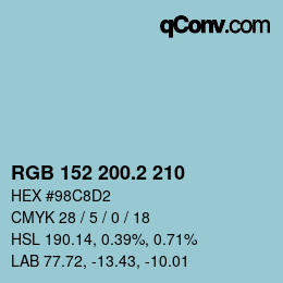 カラーコード: RGB 152 200.2 210 | qconv.com