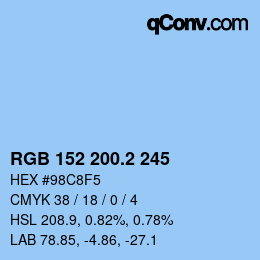 カラーコード: RGB 152 200.2 245 | qconv.com