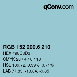 カラーコード: RGB 152 200.6 210 | qconv.com