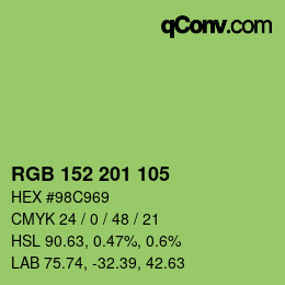 Color code: RGB 152 201 105 | qconv.com