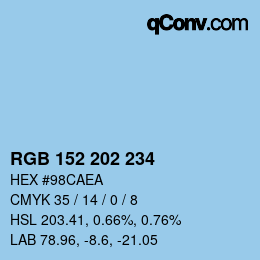 カラーコード: RGB 152 202 234 | qconv.com