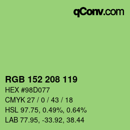 Código de color: RGB 152 208 119 | qconv.com