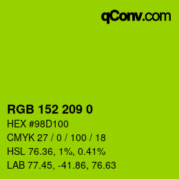 Color code: RGB 152 209 0 | qconv.com