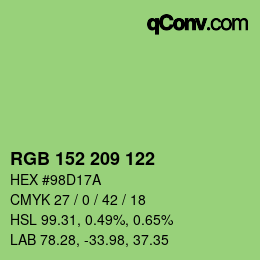 Color code: RGB 152 209 122 | qconv.com