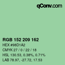 Color code: RGB 152 209 162 | qconv.com