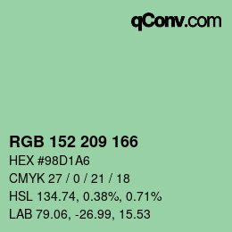 Color code: RGB 152 209 166 | qconv.com