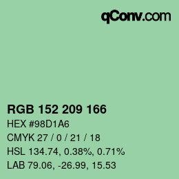 Color code: RGB 152 209 166 | qconv.com