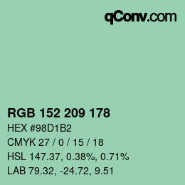 Color code: RGB 152 209 178 | qconv.com